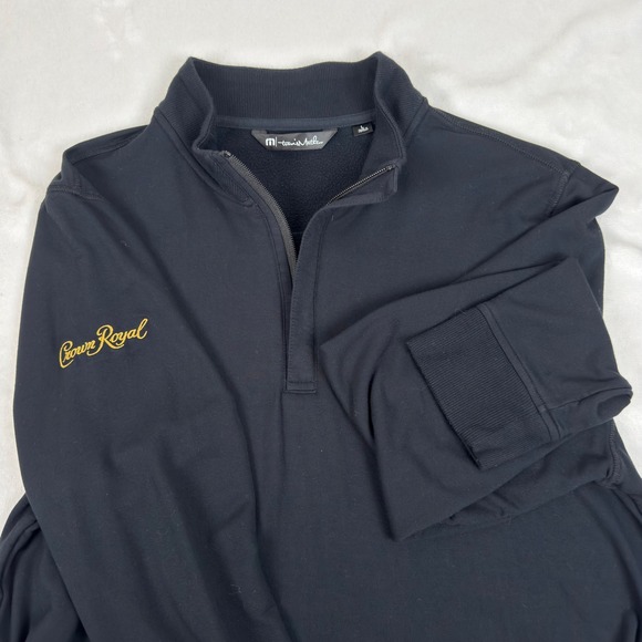 Travis Mathew Other - Travis Mathew Mens Black Quarter Zip‎ Pullover Crown Royal Logo Fleece Large